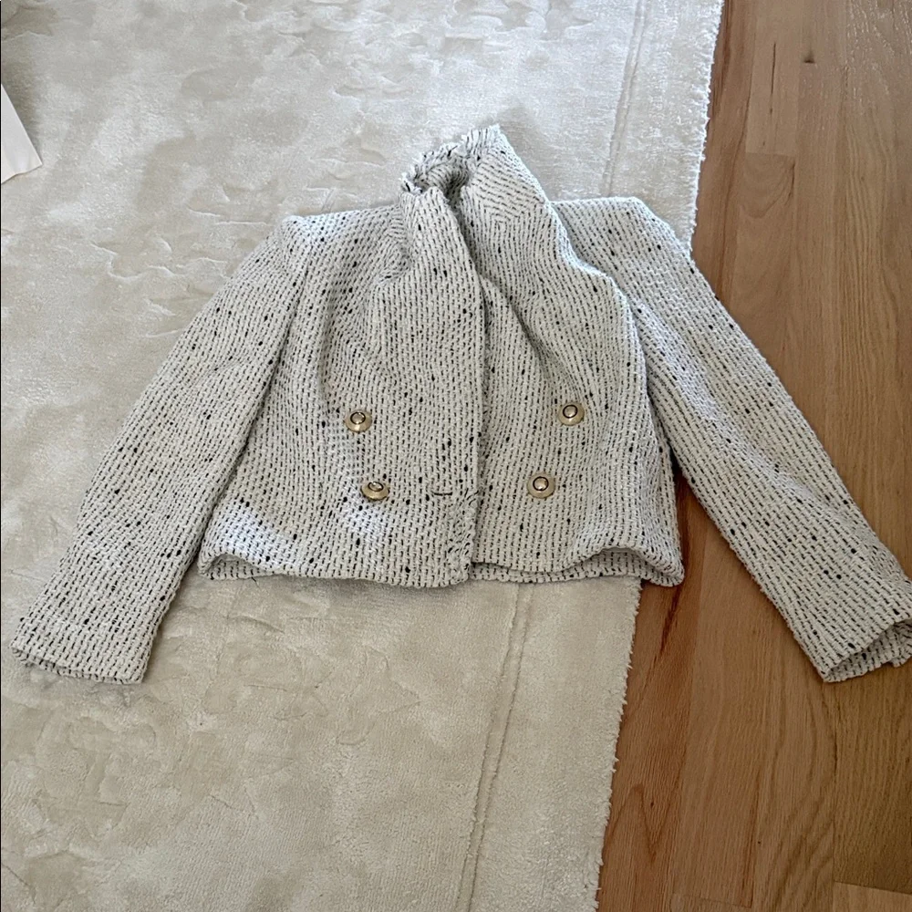 Zara textured double breasted blazer - Picture 2 of 3